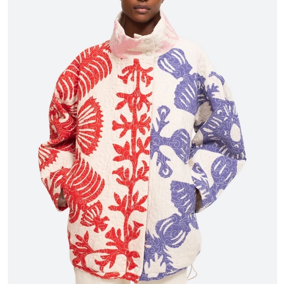 Sea New York Jackets & Blazers - Sea New York Henrietta Vintage Hawaiian Print Quilted Puffer Jacket